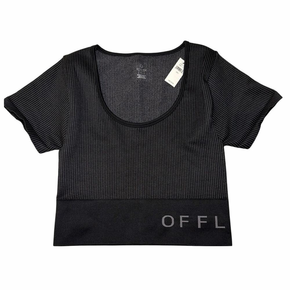 Offline by Aerie Top Size S Balxk and Grey Size Large NWT
